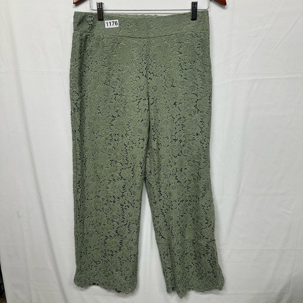 Isaac Mizrahi Live Sage Green Lace Pull-On Pants Size Small